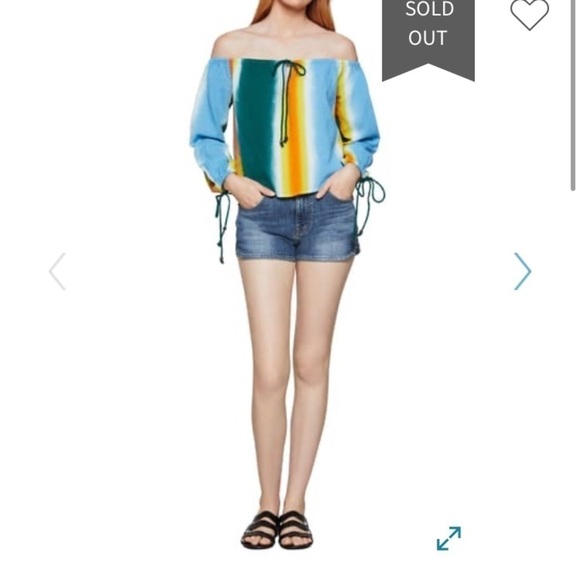 BCBGeneration faded stripe balloon sleeve top - Picture 2 of 7